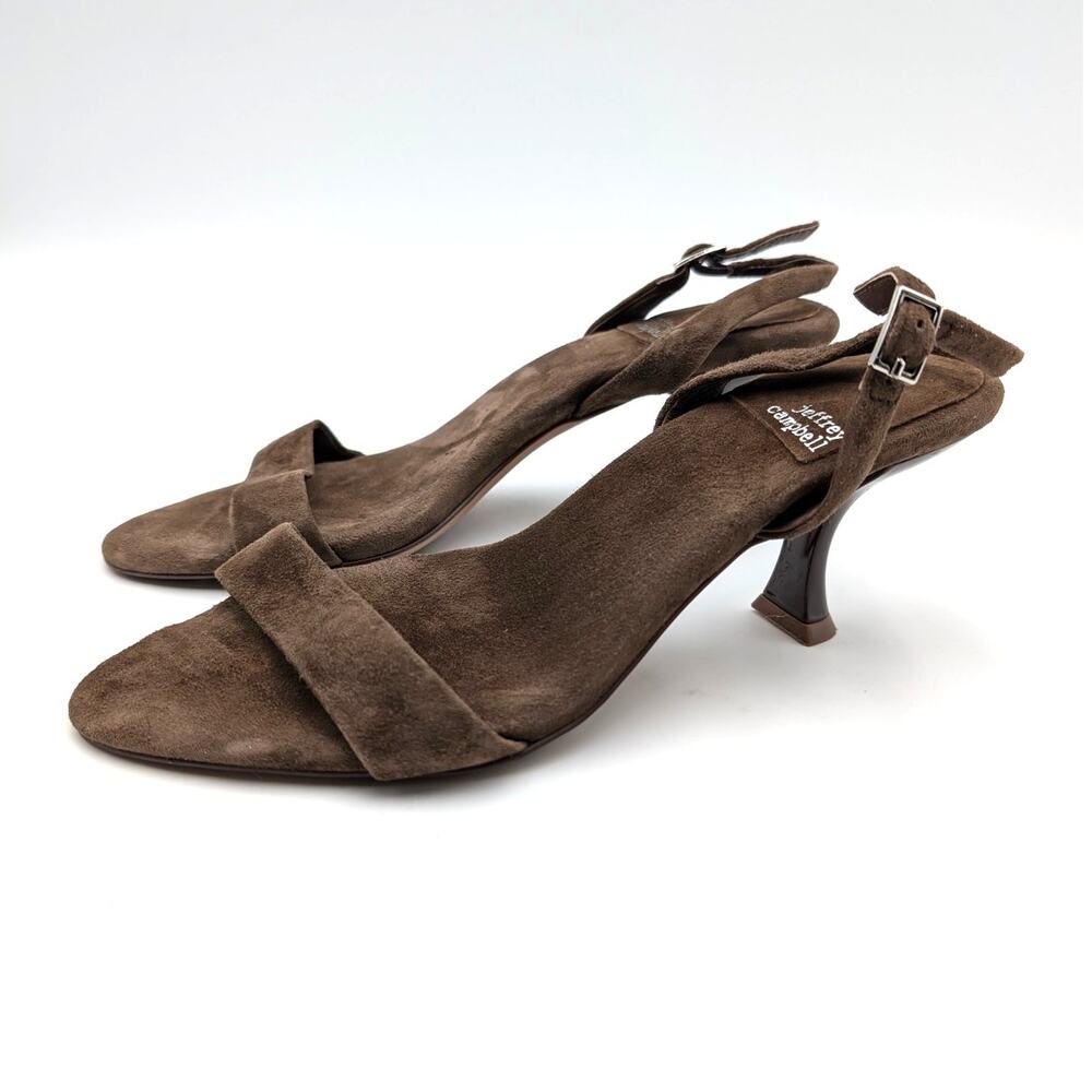 Jeffrey Campbell Augustine Slingback Sandal Women's Brown US7.5 EU38.5